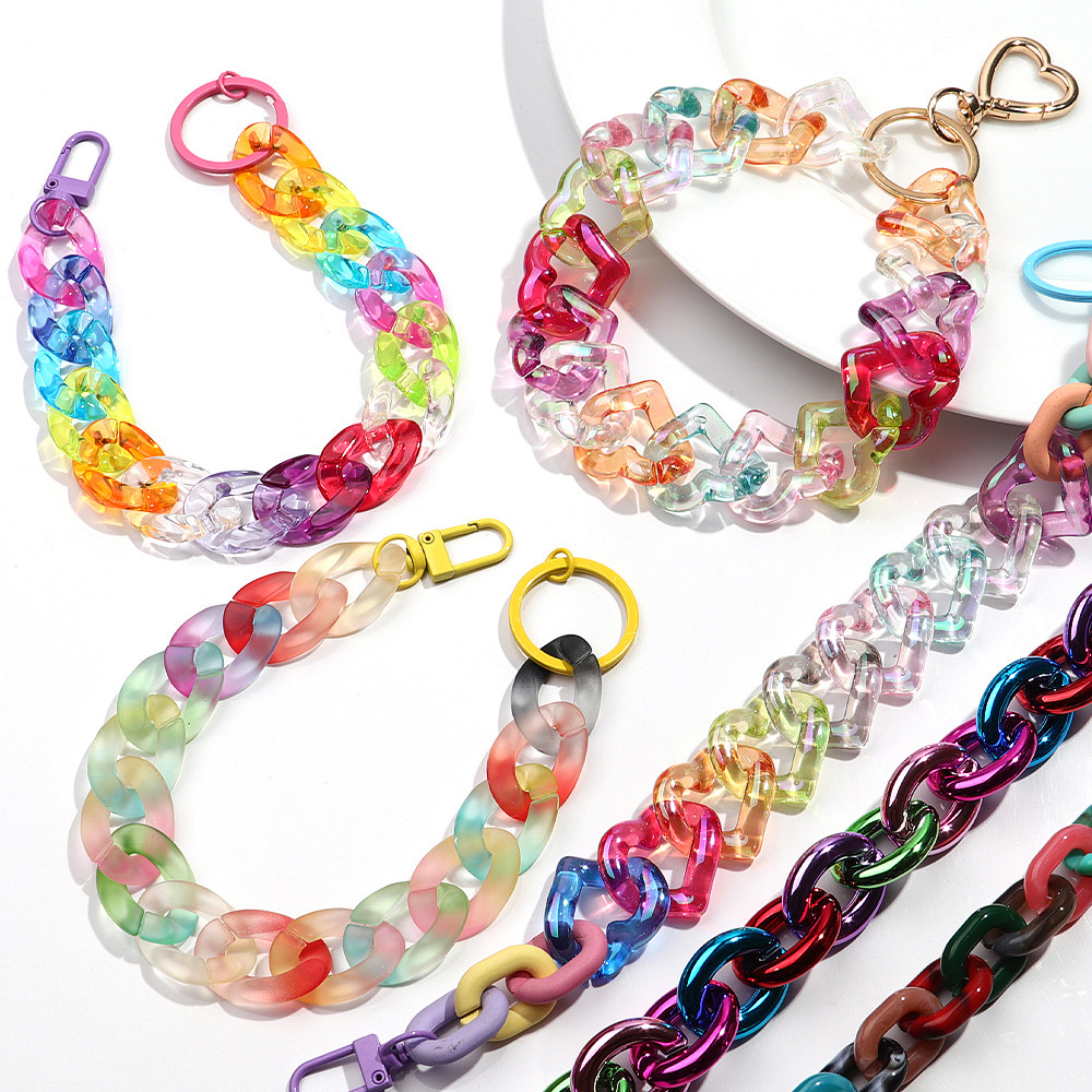 Women Bags Handmade - Fashion Colorful Link Chain Keychain Bag