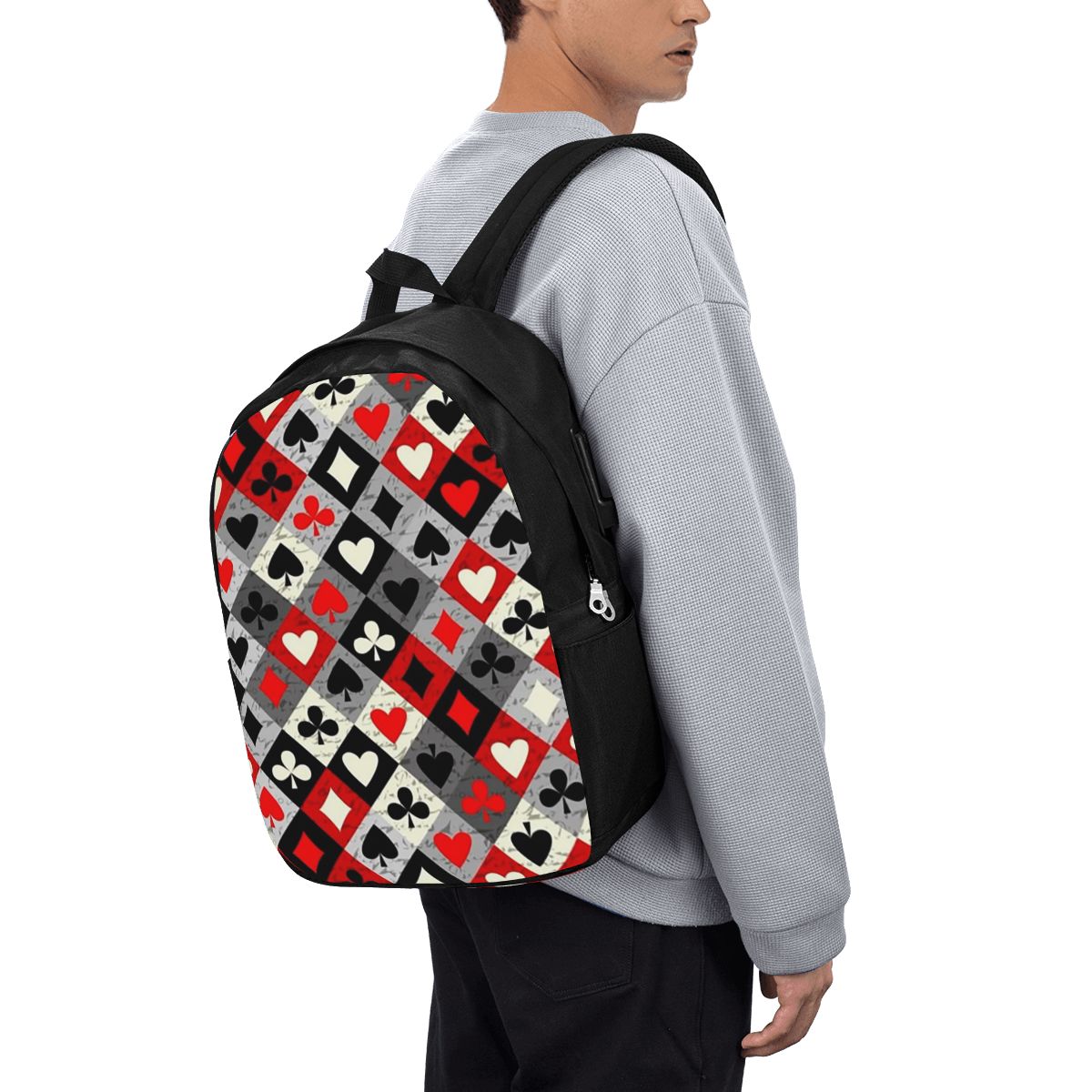 Women Bags Laptop - Playing Cards Poker Print Backpack Travel