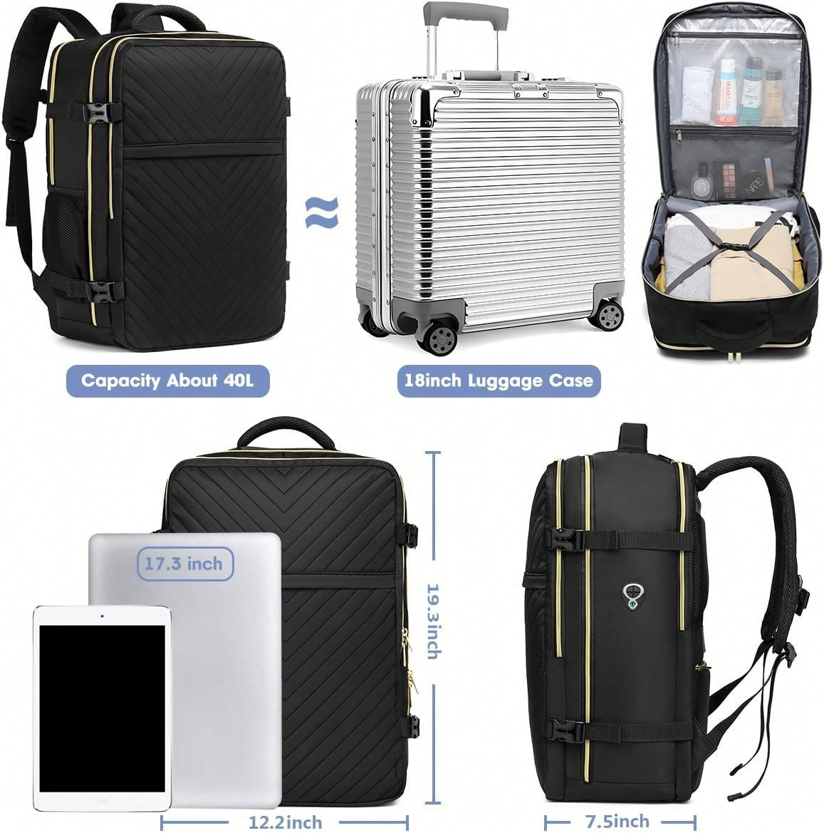 Large Carry On Travel Backpack - огляд і ціна Women Bags Waterproof