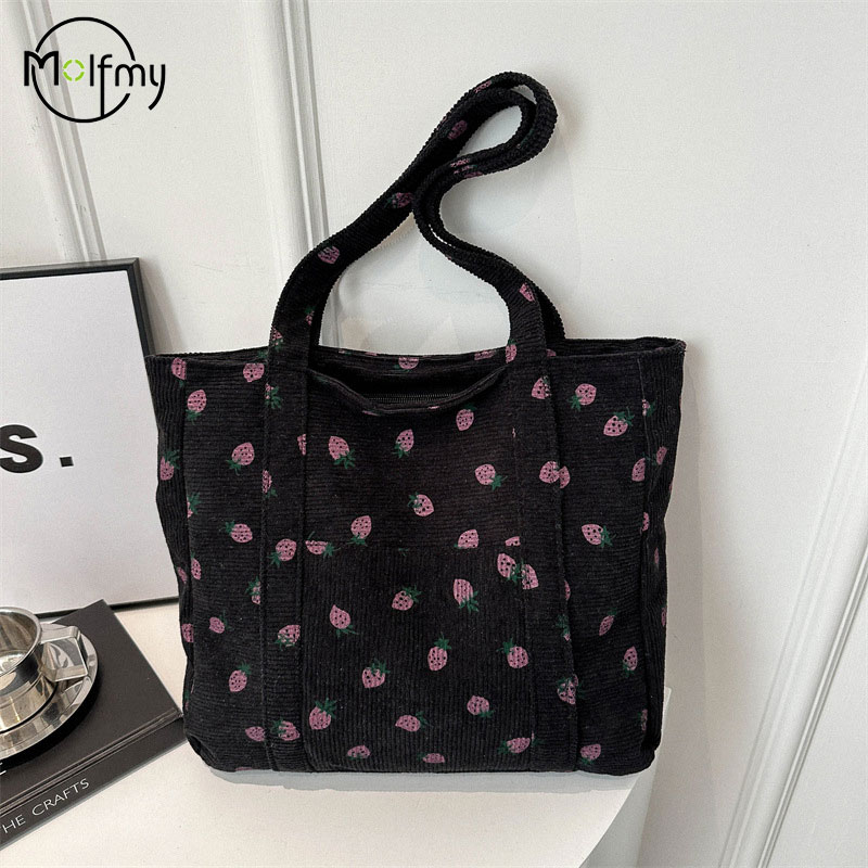 Corduroy Handbag Strawberries  - огляд і ціна Women Bags Zara