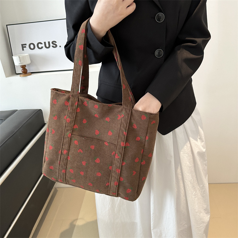 Corduroy Handbag Strawberries  - огляд і ціна Women Bags Zara