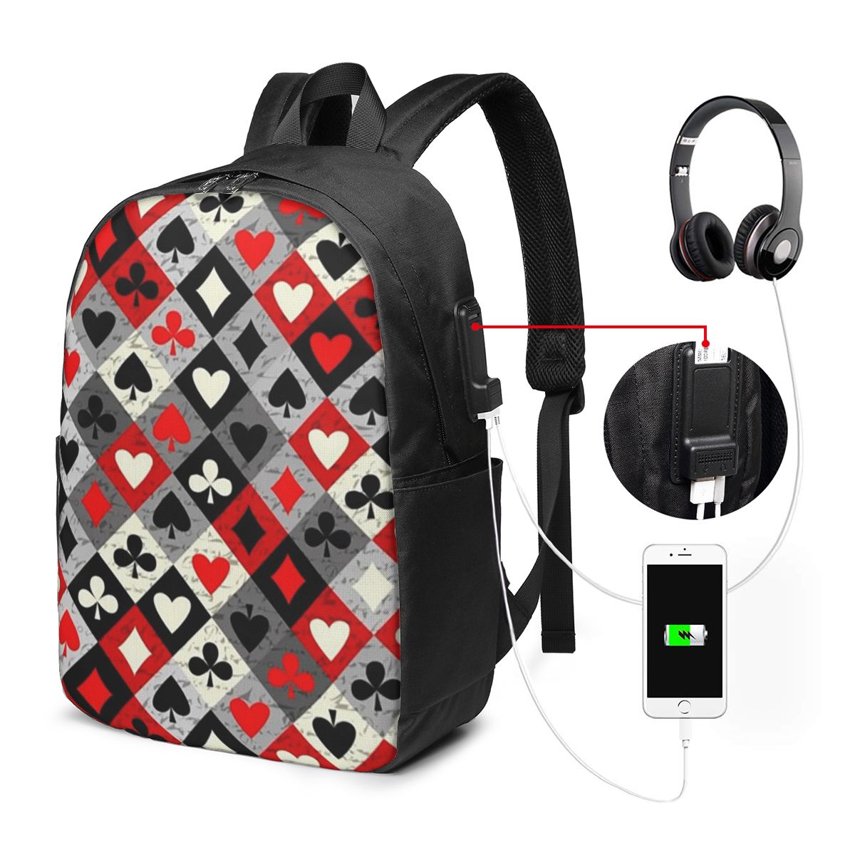 Playing Cards Poker Print Back - огляд і ціна Women Bags Laptop