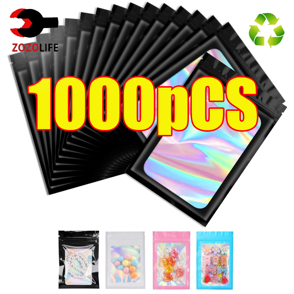 10-1000Pcs Holographic Ziplock - огляд і ціна Women Bags Under 500