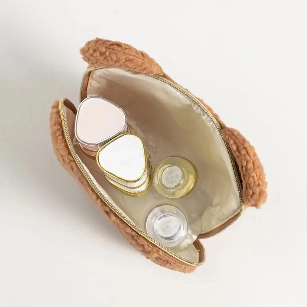 Kawaii Bear Ear Sherpa Makeup  - огляд і ціна Women Vanity Bags