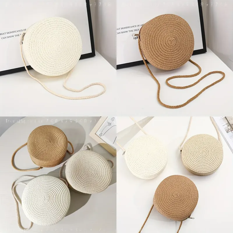 Round Woven Rattan Crossbody B - огляд і ціна Women Bags Handmade