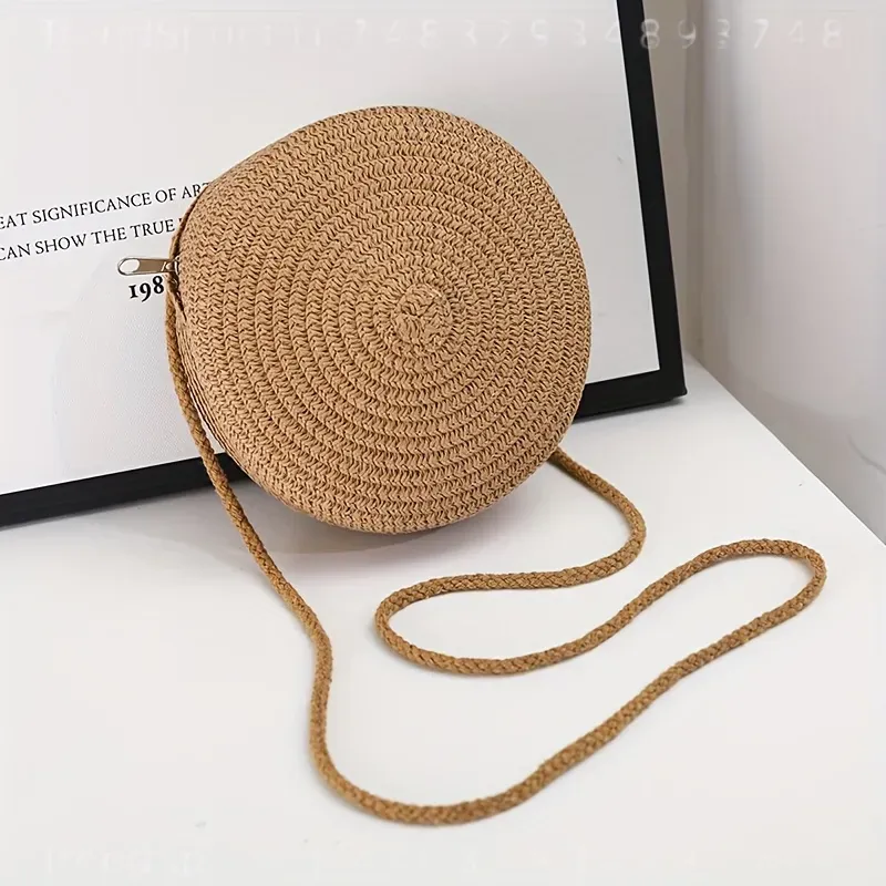 Round Woven Rattan Crossbody B - огляд і ціна Women Bags Handmade