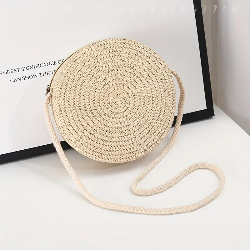 Round Woven Rattan Crossbody B - огляд і ціна Women Bags Handmade